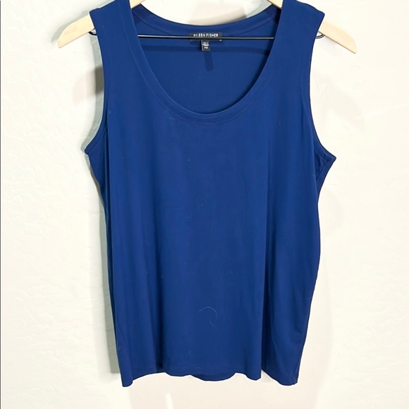 Eileen Fisher Blouse Tank Top Sleeveless Shirt Blue Summer Normcore Luxury - Picture 1 of 8